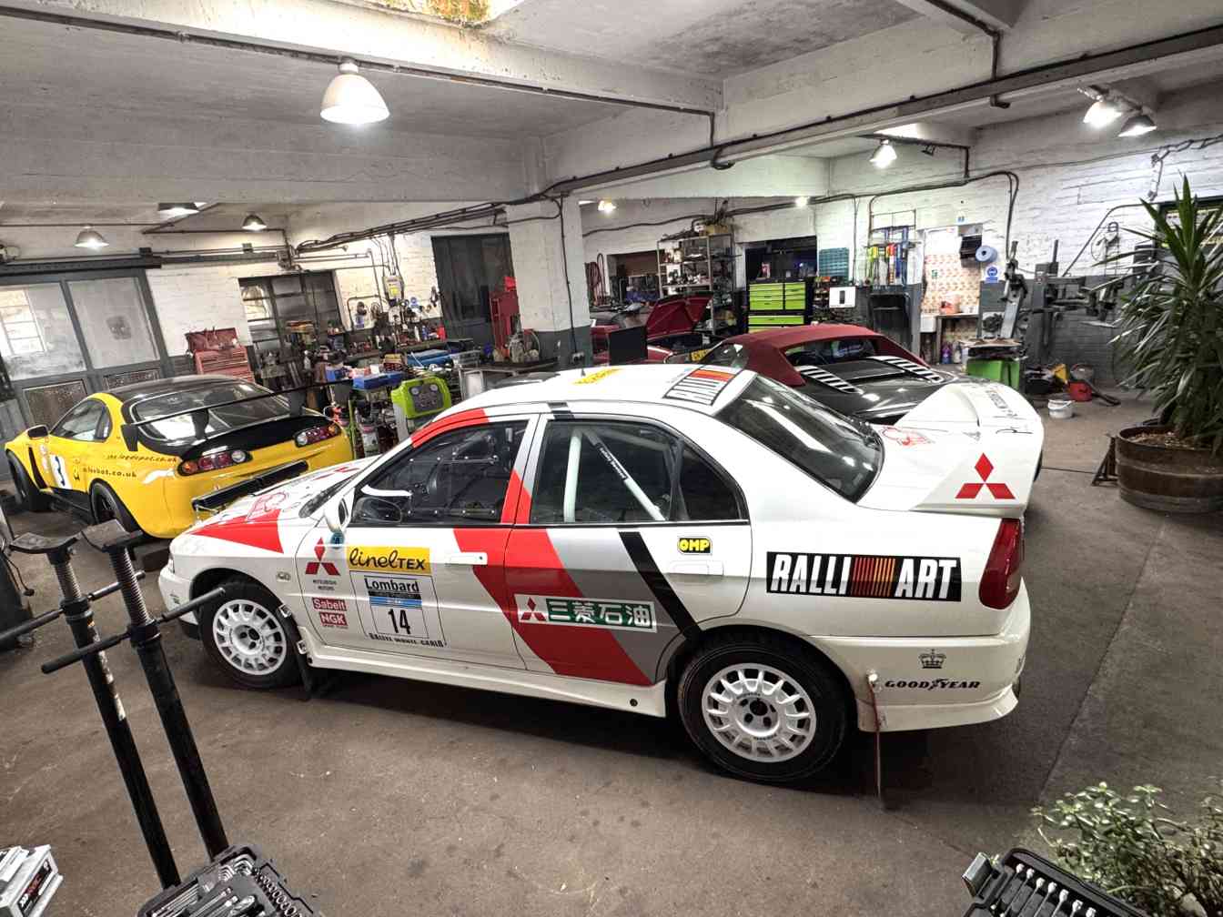 Inside Vale AutoTec's vehicle service bay in South Wales