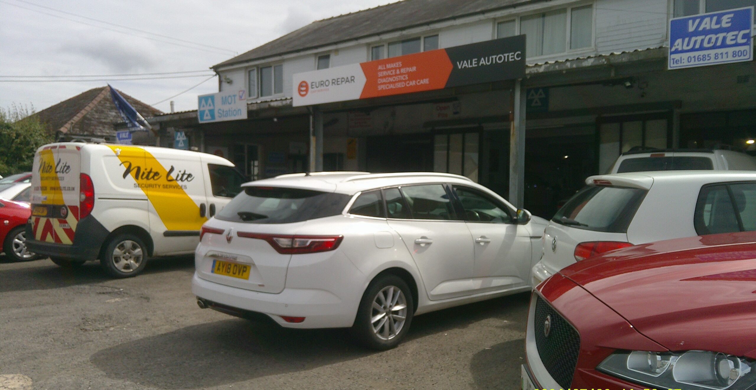 Inside Vale AutoTec's vehicle service bay in South Wales